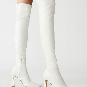 Steve Madden Strut white boots